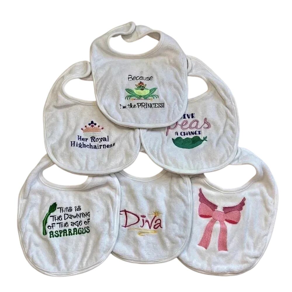Bundle of 6 Handmade baby bibs- French terry with flannel on back